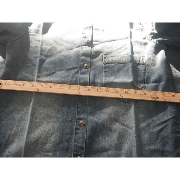 Free People x Sandrine Rose oversized Mandarin Denim Shirt Size S - Picture 6 of 9